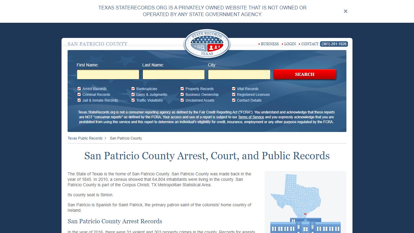 San Patricio County Arrest, Court, and Public Records