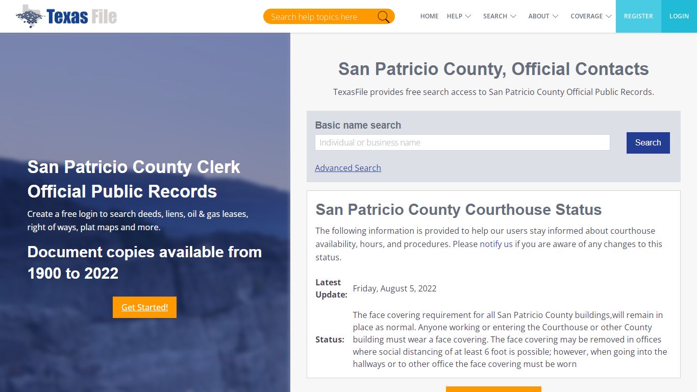 San Patricio County Clerk Official Public Records - TexasFile