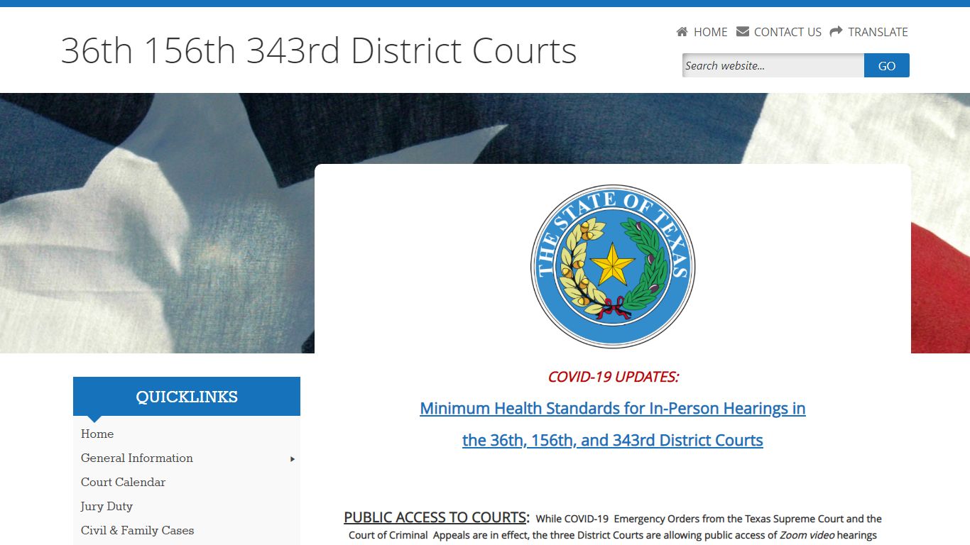 36th 156th 343rd District Courts
